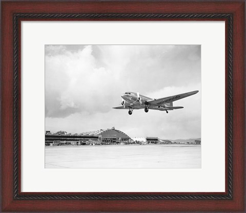 Framed Low angle view of a military airplane landing, Douglas DC-3 Print