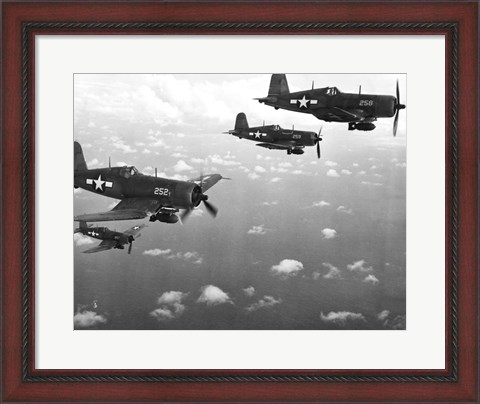 Framed Fighter planes in flight, US Marine Corps Print