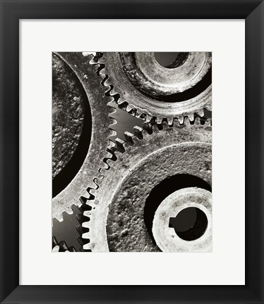Framed Close-up of interlocked gears Print