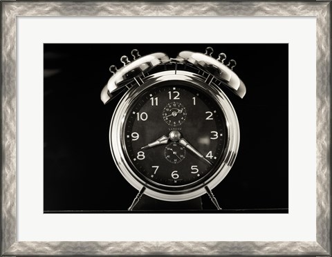 Framed Close up of vintage alarm clock Print