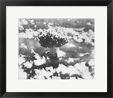 Framed High angle view of an atomic bomb explosion, Bikini Atoll, Marshall Islands, July 25, 1946 Print