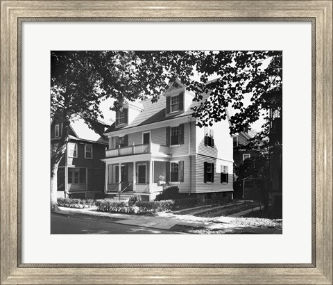Framed Birthplace of John F. Kennedy, Brookline, Massachusetts, USA Print