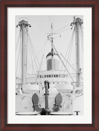 Framed Anchor on deck, passenger ship in the background Print