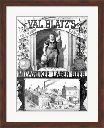 Framed Val Blatt&#39;s Lager Beer Print