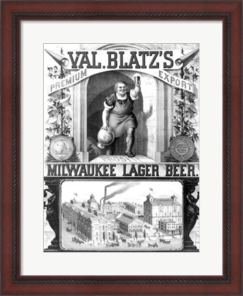 Framed Val Blatt&#39;s Lager Beer Print