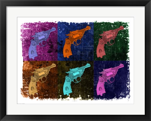 Framed Revolver - Pop Art Print