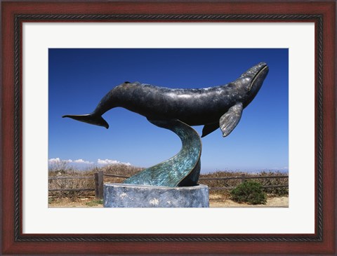 Framed Gray Whale Statue Cabrillo National Monument California USA Print