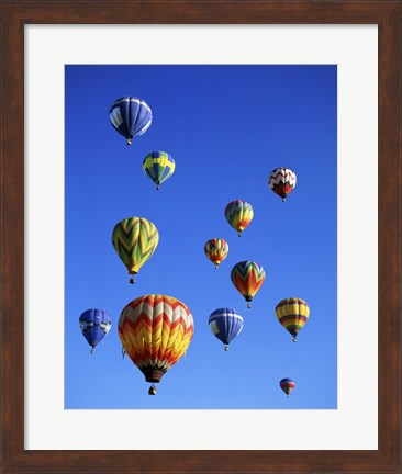 Framed Hot air balloons rising, Albuquerque International Balloon Fiesta Print
