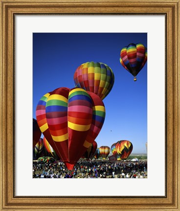 Framed Hot air balloons at the Albuquerque International Balloon Fiesta, Albuquerque, New Mexico, USA Vertical Print