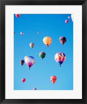 Framed Bunch of Hot Air Balloons in the Blue Sky Print