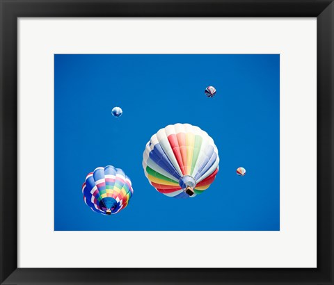 Framed Rainbow Hot Air Balloons as Seen from Below Print