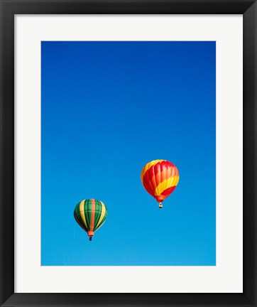 Framed Green and Red Hot Air Balloons Taking Off Print