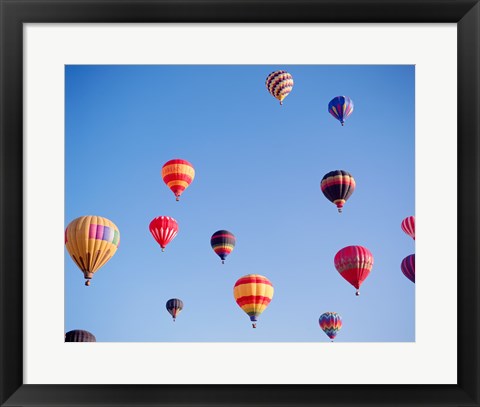 Framed Hot Air Balloons in a Faded Sky Print