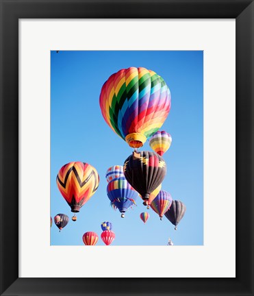 Framed Cluster of Hot Air Balloons Print