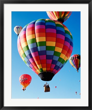 Framed Gorgeous Rainbow Hot Air Balloon Print