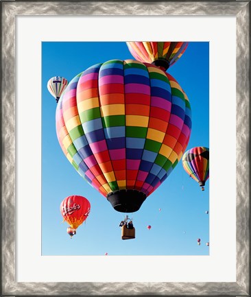 Framed Gorgeous Rainbow Hot Air Balloon Print