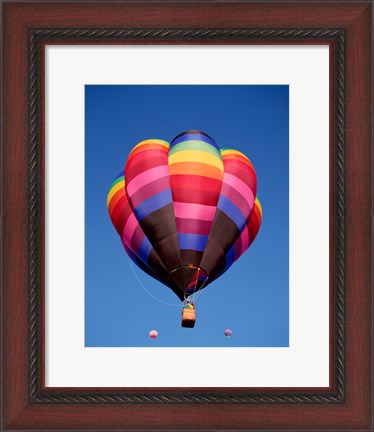 Framed Rainbow Hot Air Balloon Flying Away Print