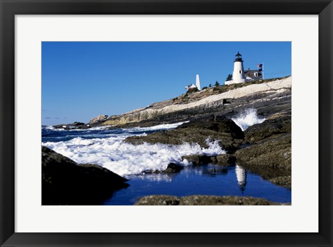 Framed Pemaquid Point Lighthouse Pemaquid Point Maine USA Print