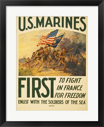 Framed Enlist with the Soilders of the Sea Print