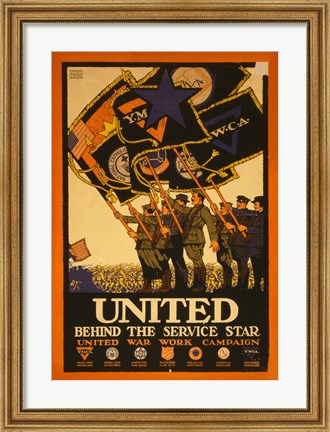 Framed United Behind the Service Star Print