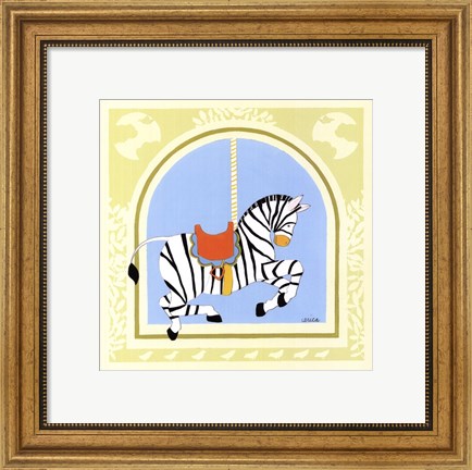 Framed Zebra Carousel Print