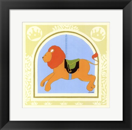 Framed Lion Carousel Print