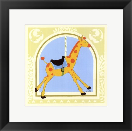 Framed Giraffe Carousel Print