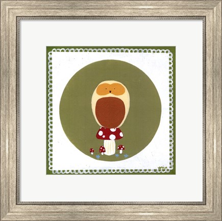 Framed Owl Cameo III Print