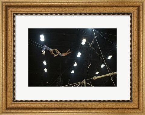 Framed Flying Redpaths Royal Hanneford Circus in the air Print