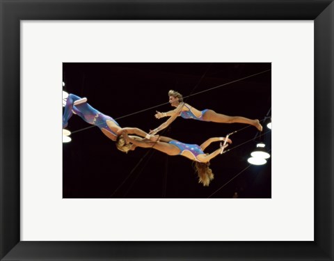 Framed Flying Redpaths Royal Hanneford Circus mid air Print