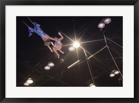 Framed Flying Redpaths Royal Hanneford Circus swinging Print
