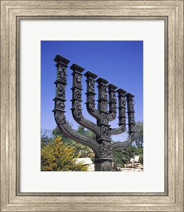 Framed Low angle view of a menorah, Knesset Menorah, Jerusalem, Israel Print