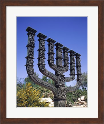 Framed Low angle view of a menorah, Knesset Menorah, Jerusalem, Israel Print