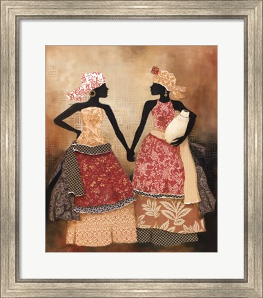 Framed Village Women I Print