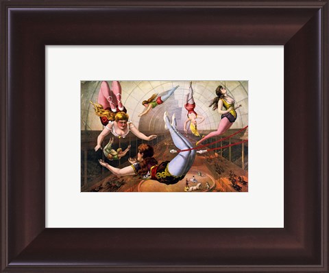 Framed Trapeze Artists in Circus Print