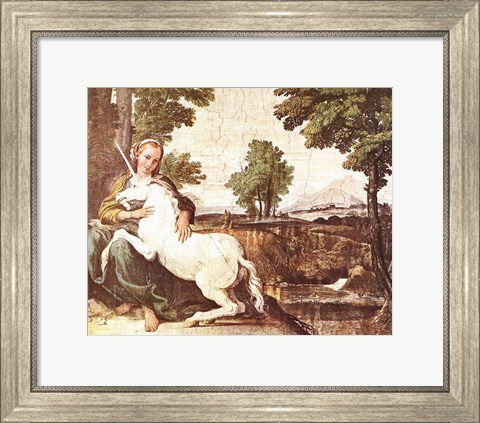 Framed Virgin and Unicorn Print