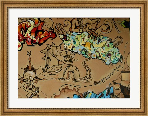 Framed Graffiti Skulls Print