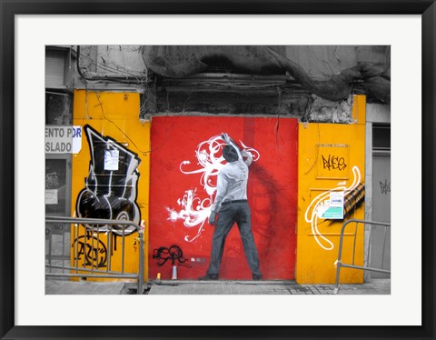 Framed Graffiti in Valencia Print