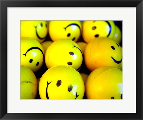 Framed Smiley Face Balls Print
