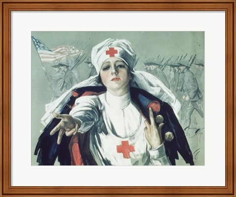 Framed Red Cross Nurse Print