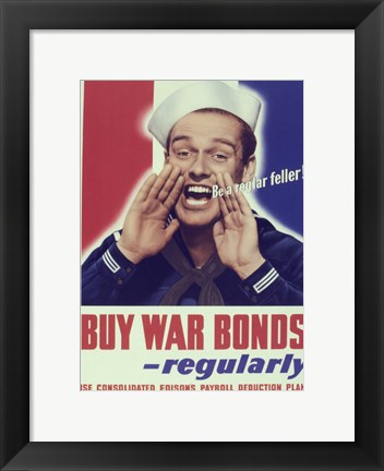 Framed Buy War Bonds Regularly Print