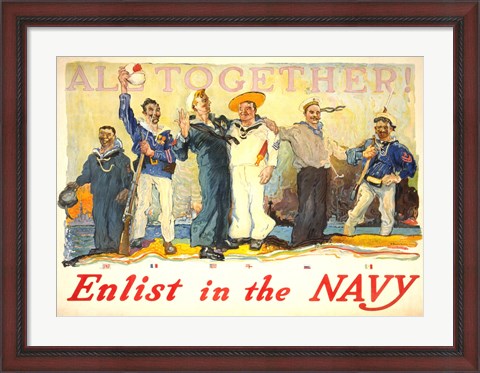 Framed All Together, Enlist in the Navy Print
