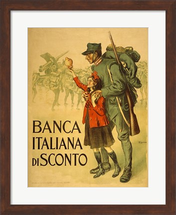 Framed Banca Italiana De Sconto Print