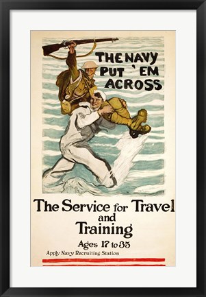 Framed Navy Recruitment Poster Print