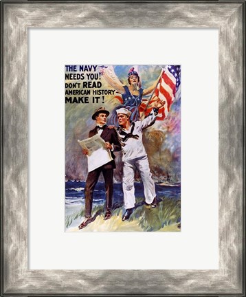 Framed Don&#39;t Read American, History Make It! Print