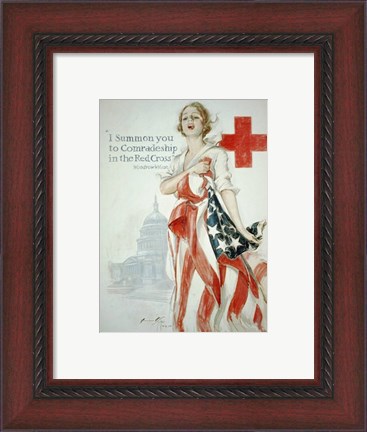 Framed Harrison Fisher WWI American Red Cross Poster Print