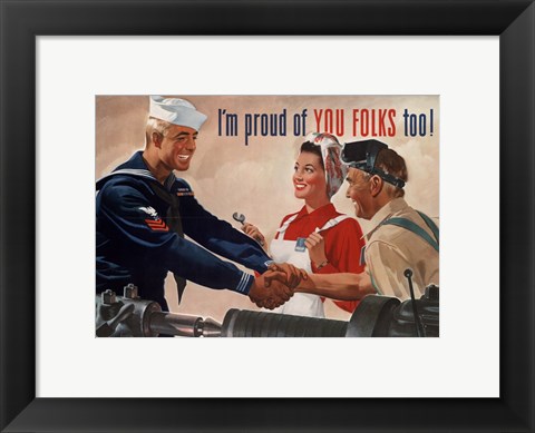 Framed 1944 Jon Whitcomb US Navy Print