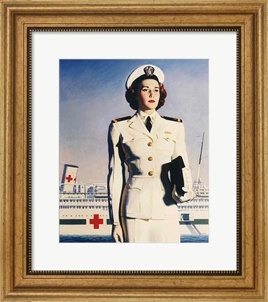 Framed Navy Nurse Print