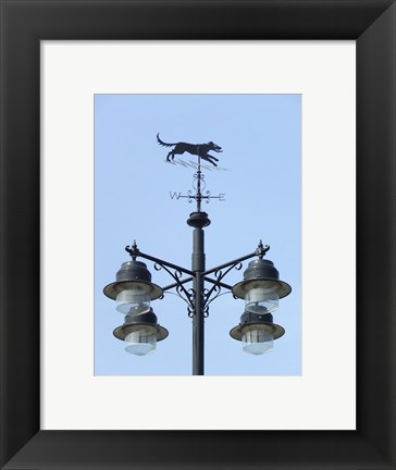 Framed Street Light Detail with Weathervane Print