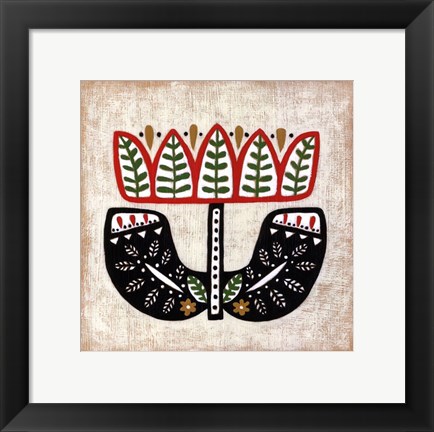 Framed Folk Song IV Print